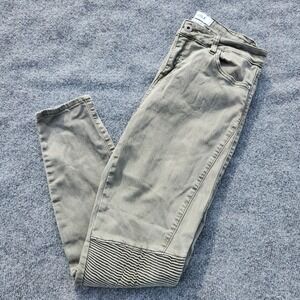 women's Pistola MOTO skinny jeans/pants Olive Green stretch mid-rise size‎ 30